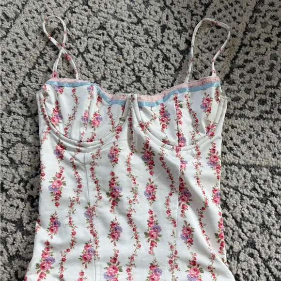 Edikted Floral Print Women's corset tank Top - Picture 1 of 3